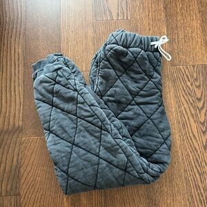 Charcoal Quilted Joggers with Elastic Waistband